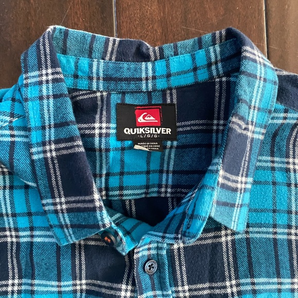 Quiksilver Men’s Flannel Button Shirt L - Picture 3 of 4